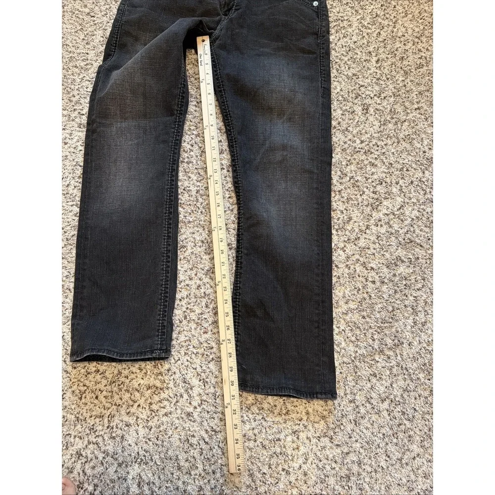 True Religion Straight Mens 33 Black Big Stitch Jeans 33,‎ 30.5 Inseam Hemmed